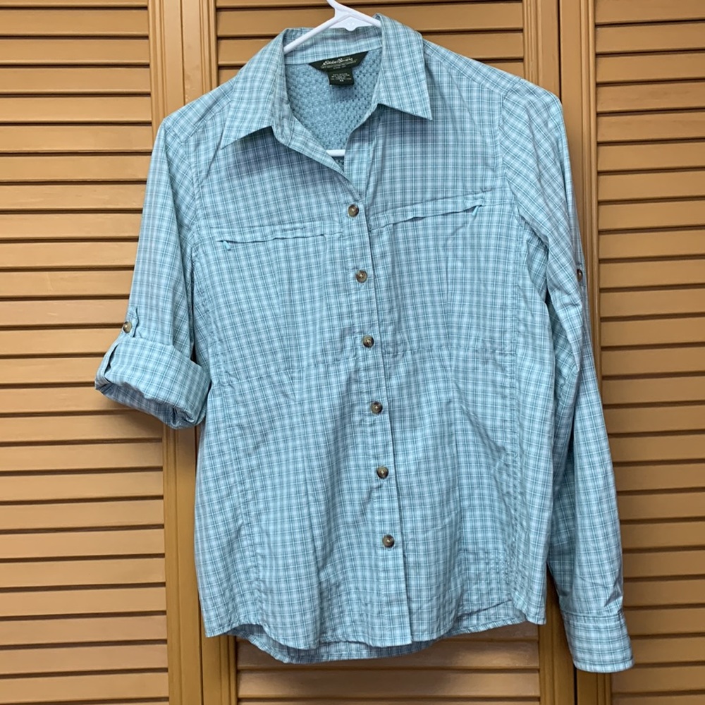NWOT Eddie Bauer Vented Cape SHIRT Tropical Weather Travel Hiking Fishing Wom XS